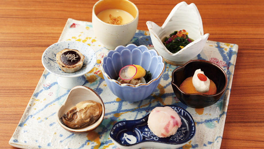 季節の豆皿八寸 ～和食の技法を存分に取り入れた一皿～