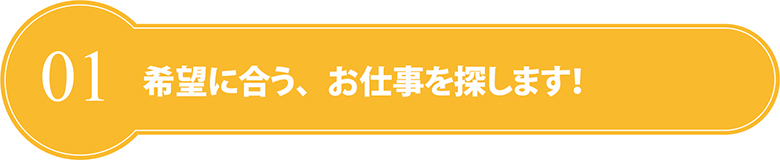 1.希望に合う、お仕事を探します。