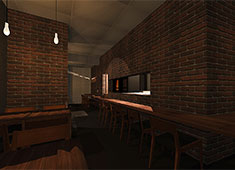 TACUBO（タクボ）／FORNO（フォルノ）／株式会社Tacubo 求人 ＜新店舗パース紹介＞
落ち着いたモダンな雰囲気を醸し出す内装となっております。
